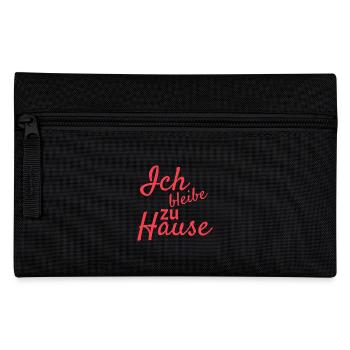 Ich bleibe zu Hause Spruch - Federtasche - Schwarz - Vorne
