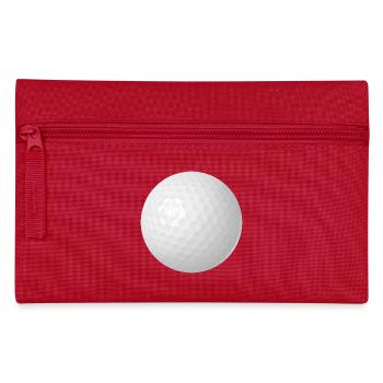 Golfball echt - Federtasche - Rot - Vorne
