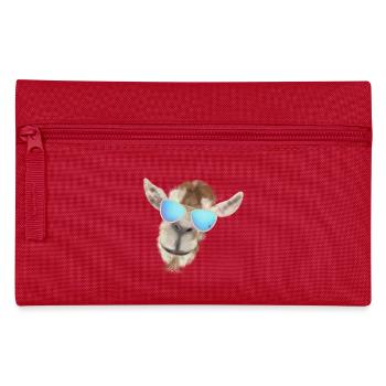 Lässiger Ziegenkopf mit Sonnenbrille - Federtasche - Rot - Vorne