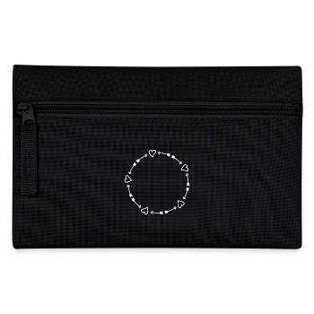 Ornament cercle coeur flèche symbole amour - Trousse - noir - Devant