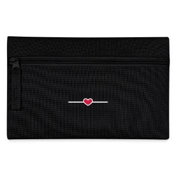 Linie Herz Herzchen Strich Ornament - Federtasche - Schwarz - Vorne