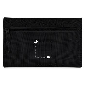 Herz Rahmen Ornament Linie Dekoration - Federtasche - Schwarz - Vorne