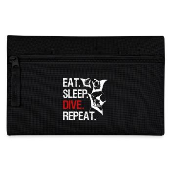 Eat Sleep Dive Repeat – Manta Swarm - Pencil Case - black - Front