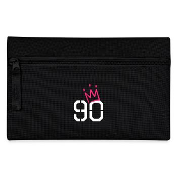90 couronne - 90e anniversaire - cadeau - Trousse - noir - Devant
