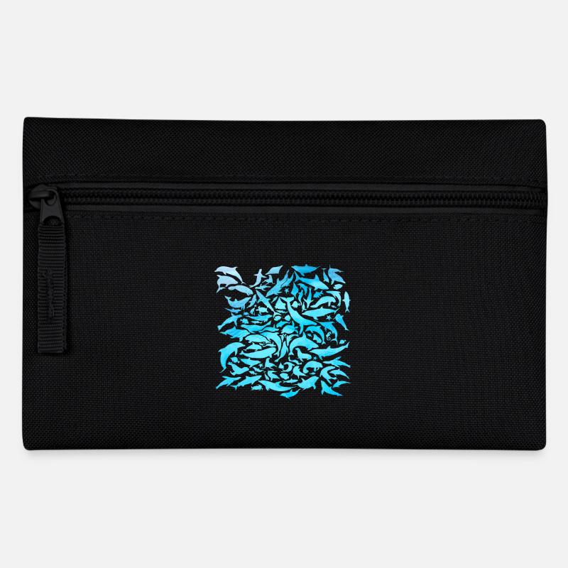 Conception d'habitants de la mer avec poisson / idée cadeau - Trousse - noir