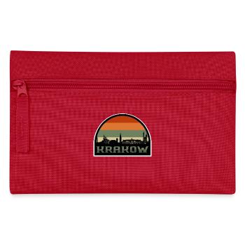 Krakow Poland Skyline Travel Souvenir Polish Flag - Pencil Case - red - Front