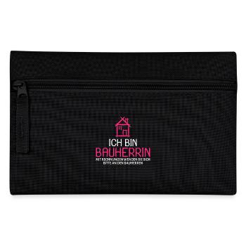 Bauherr Baumeister Hausbau Bauherrin Geschenk - Federtasche - Schwarz - Vorne