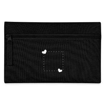 Coeur cadre ornement ligne blanc - Trousse - noir - Devant