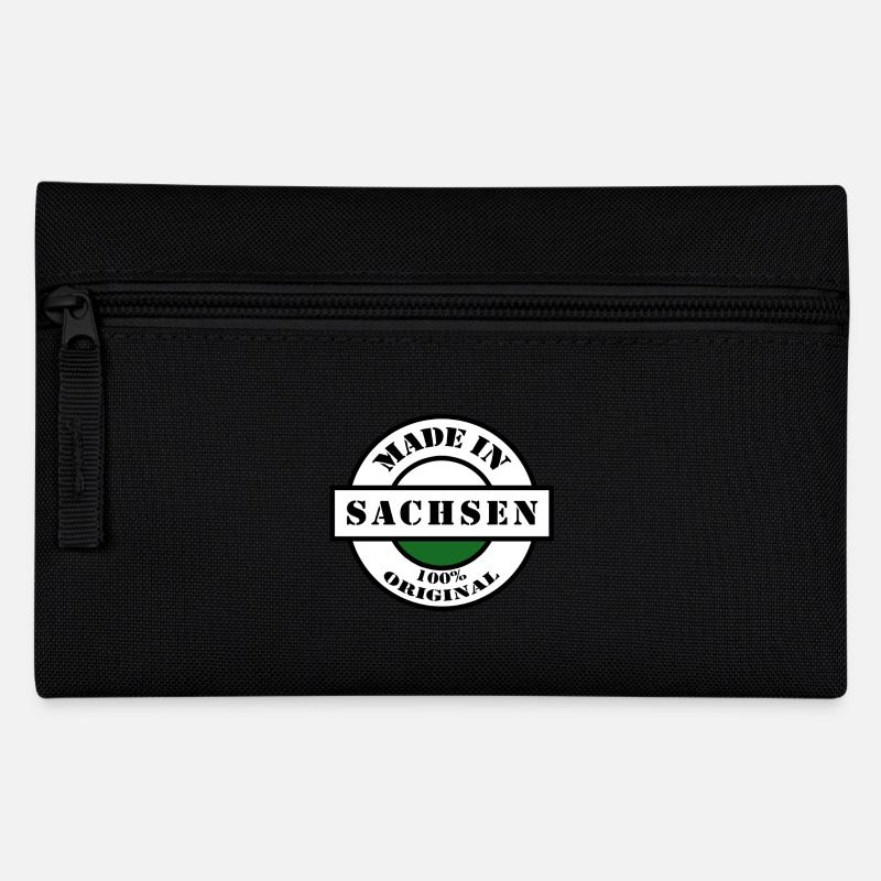 MADE IN SACHSEN Dresden Leipzig Geboren Geschenk - Federtasche - Schwarz