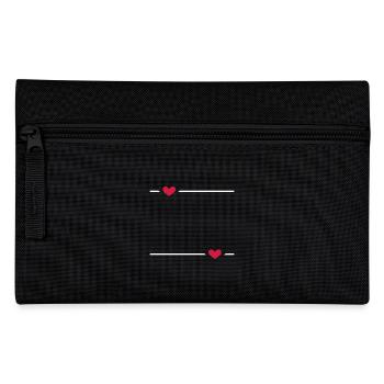 Linie Herz Strich Ornament - Federtasche - Schwarz - Vorne