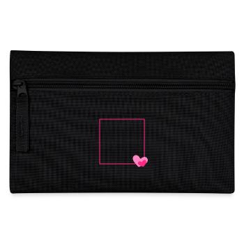 Heart Frame Ornament Line Customizable - Pencil Case - black - Front