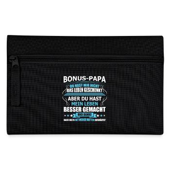 Bonus-papa Spruch Für Schwiegerväter Vatertag - Federtasche - Schwarz - Vorne