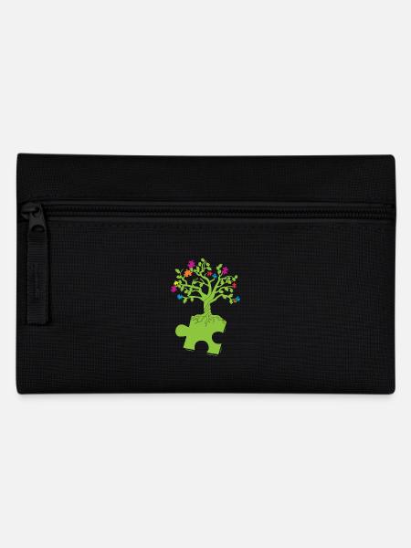 Autismus Awareness Puzzle Baum - Federtasche - Schwarz