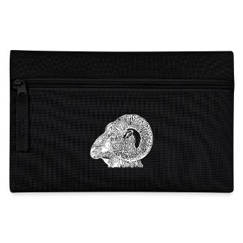 Bélier tête avec des cornes - Trousse - noir - Devant
