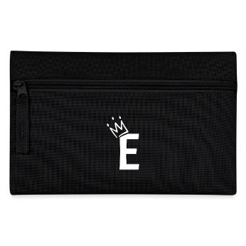 Letter E with crown - Pencil Case - black - Front
