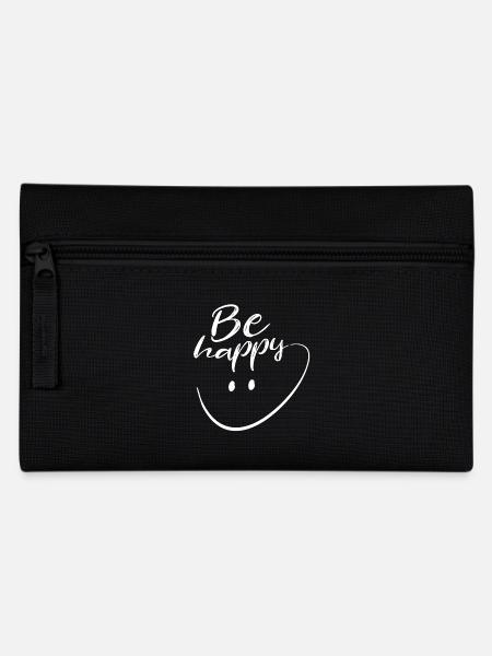 Be Happy With Hand Drawn Smile - Pencil Case - black