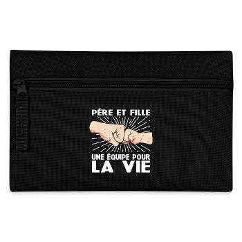Père Et Fille Une Équipe pour La Vie Cadeau - Trousse - noir - Devant
