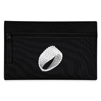 Geometric vintage Möbius loop flat surface - Pencil Case - black - Front