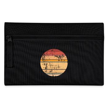 Retro Sunset Background Circle - Pencil Case - black - Front