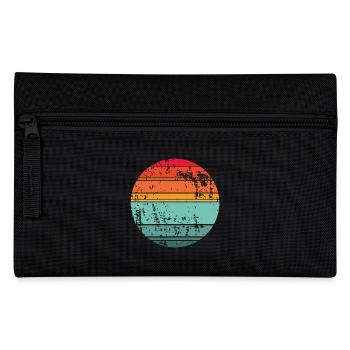 Retro Sunset Background Circle - Pencil Case - black - Front
