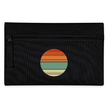 Retro Sunset Background Circle - Pencil Case - black - Front