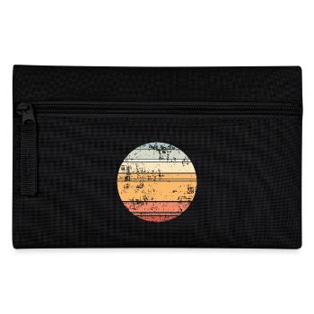 Retro Sunset Background Circle - Pencil Case - black - Front