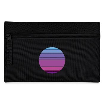 Retro Sunset Background Circle - Pencil Case - black - Front