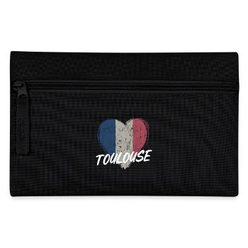 Badge retro, Toulouse France est ma ville natale - Trousse - noir - Devant