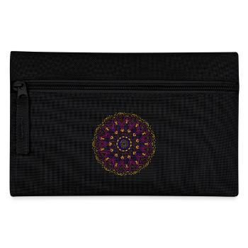 Mandala lumineux aux couleurs néon - Trousse - noir - Devant