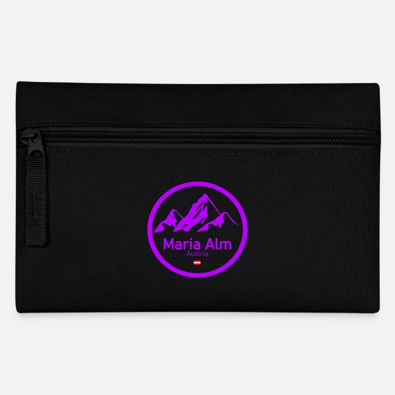 Maria Alm Alpen Logo Kreis - Federtasche - Schwarz