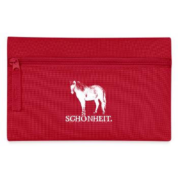 Vintage Pferde Islandpferde Spruch Pferdenarr - Federtasche - Rot - Vorne