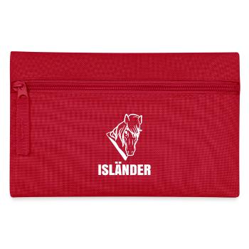 Isländer Pferde Islandpferde Spruch Pferdenarr - Federtasche - Rot - Vorne