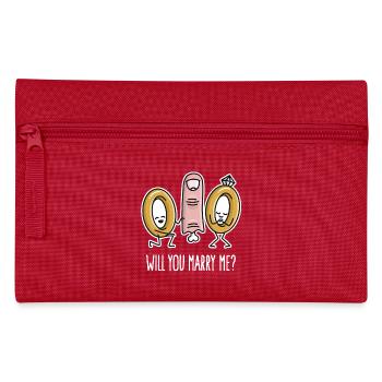 Will you marry me engagement wedding rings finger - Pencil Case - red - Front