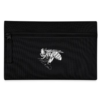 Little cute bee on a flower flower - Pencil Case - black - Front