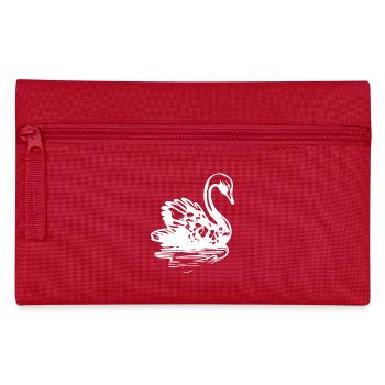 Eleganter Vintage Schwan auf dem Wasser - Federtasche - Rot - Vorne