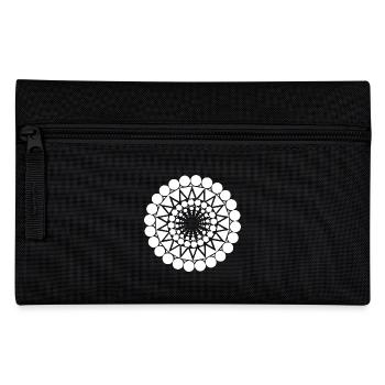 Geometric triangle mandala round pattern shape - Pencil Case - black - Front