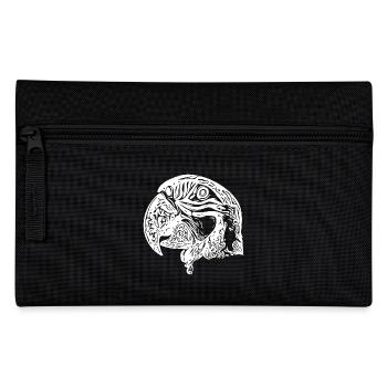 Parrot Portrait Vintage Bird Head Drawing - Pencil Case - black - Front
