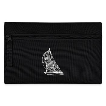 Sport Segelboot mit Segeln - Federtasche - Schwarz - Vorne