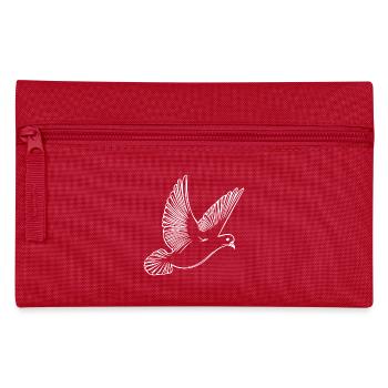 Fliegende Taube auf breiten Schwingen - Federtasche - Rot - Vorne