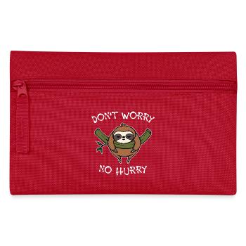 Faul Tier Faultier Schneckentempo Statement Zoo - Federtasche - Rot - Vorne