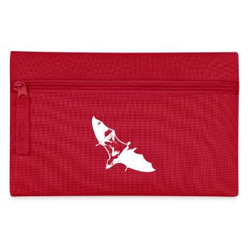 Segelnder Flughund im Gleitflug - Federtasche - Rot - Vorne
