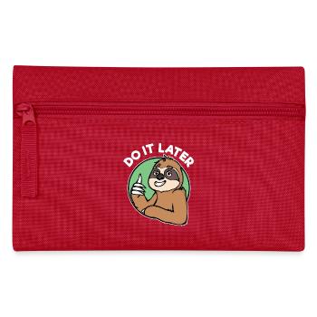 Urwaldbewohner Faul Tier Faultier Relax Statement - Federtasche - Rot - Vorne