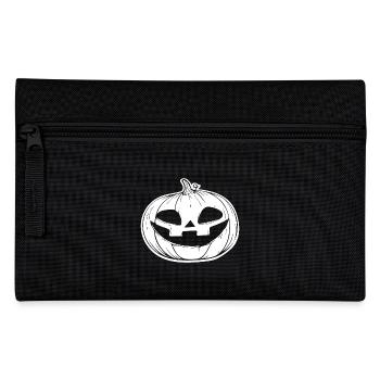 Kürbis Gesicht - grinsendes Halloweenkostüm - Federtasche - Schwarz - Vorne