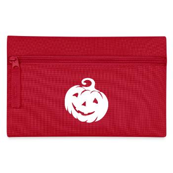 Pumpkin face - scary Halloween costume - Pencil Case - red - Front