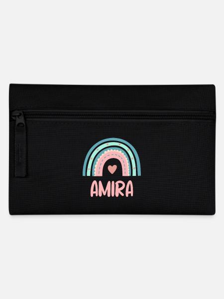 Amira Name Regenbogen Baby - Federtasche - Schwarz