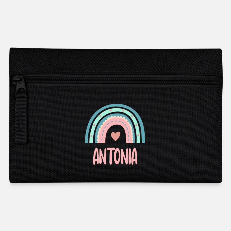 Antonia Name Regenbogen Baby - Federtasche - Schwarz