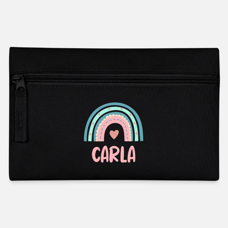 Carla Name Regenbogen Baby - Federtasche - Schwarz