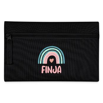 Finja Name Regenbogen Baby - Federtasche - Schwarz - Vorne