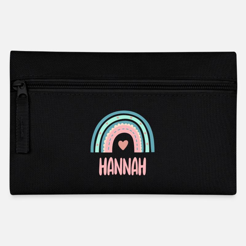 Hannah Name Regenbogen Baby - Federtasche - Schwarz