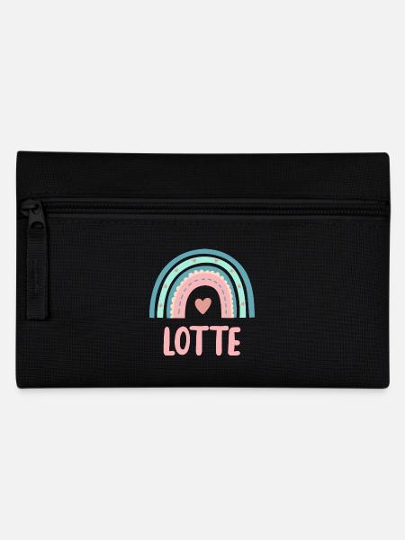 Lotte Name Regenbogen Baby - Federtasche - Schwarz